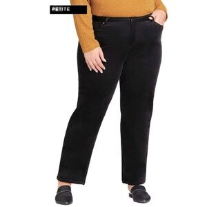 AVENUE 14W-26W PETITE Black Stretch Corduroy Jean 1A04.3